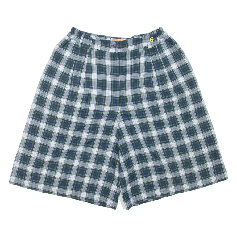 CONTE OF FLORENCE Womens Casual Shorts Blue Relaxed Plaid XS W26