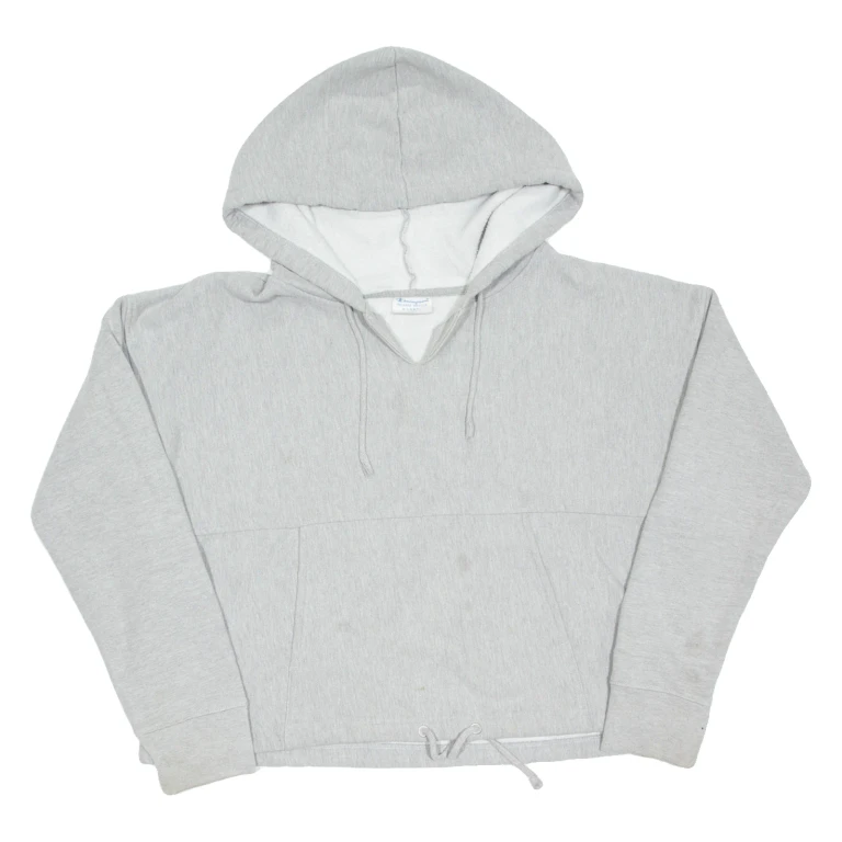 CHAMPION REVERSE WEAVE Cropped Womens Grey Hoodie XL