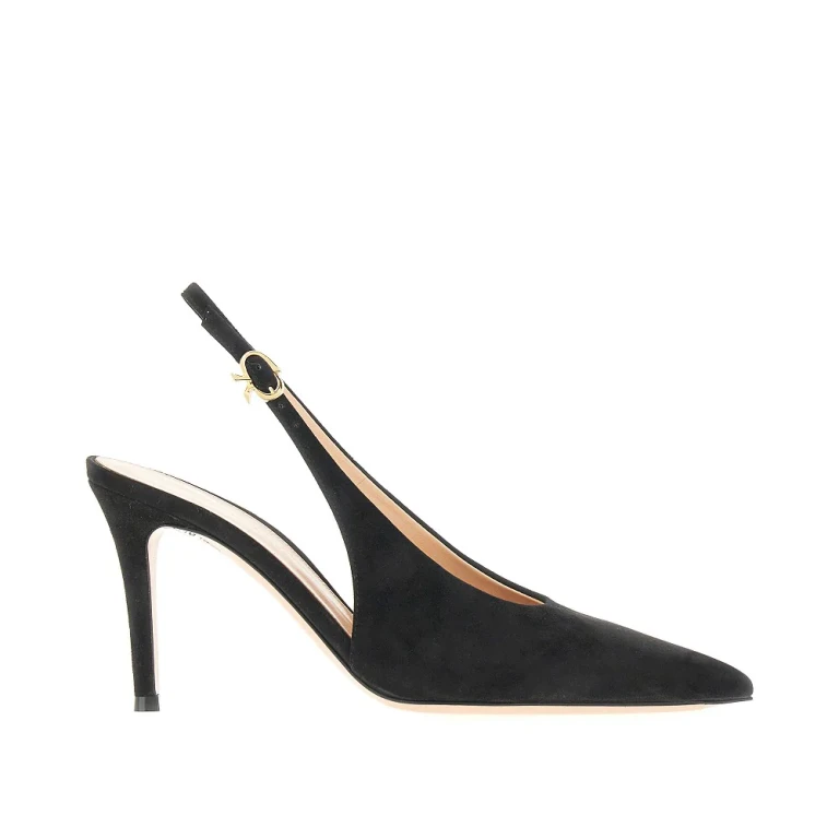 Gianvito Rossi Robbie 麂皮露跟高跟鞋