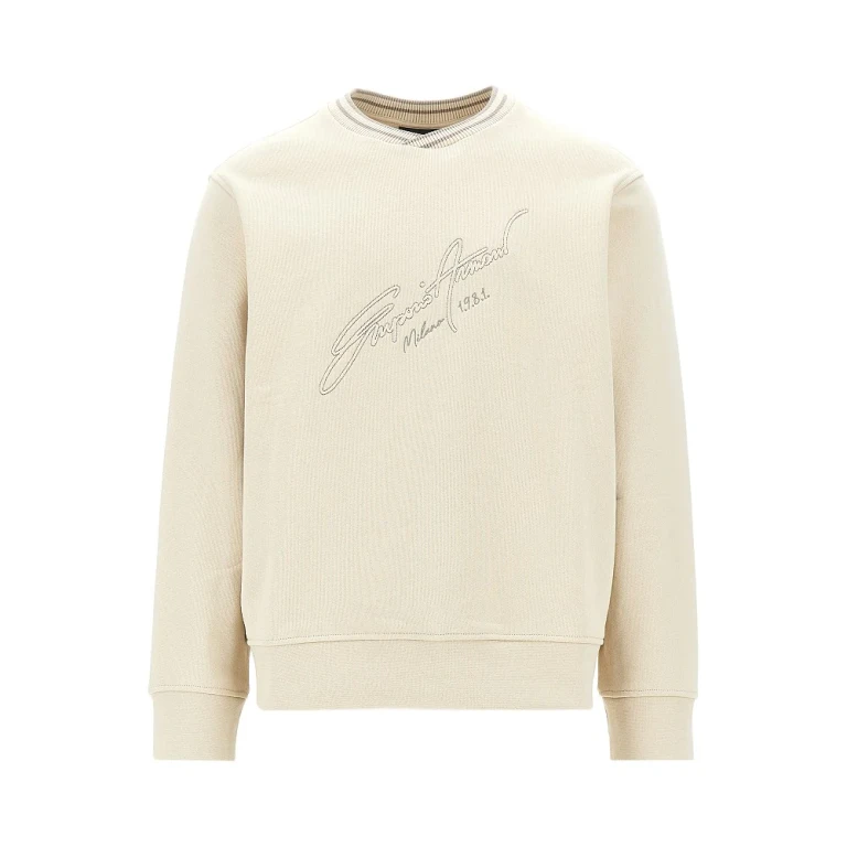 EMPORIO ARMANI Logo embroidery crewneck sweatshirt Man M