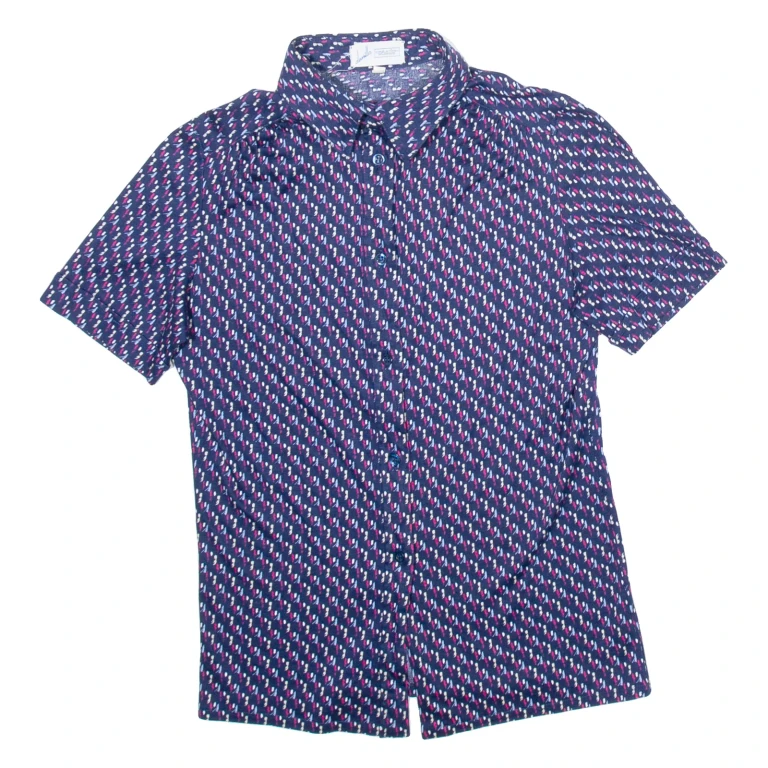 DANILLA Womens Shirt Blue Geometric XS