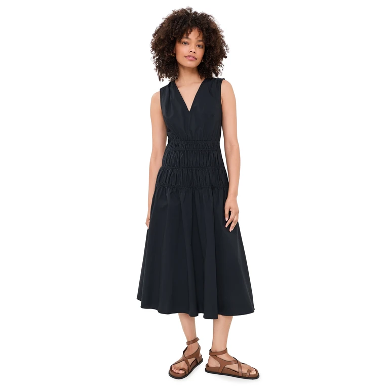 Proenza Schouler White Label Loren Dress In Poplin Black XS