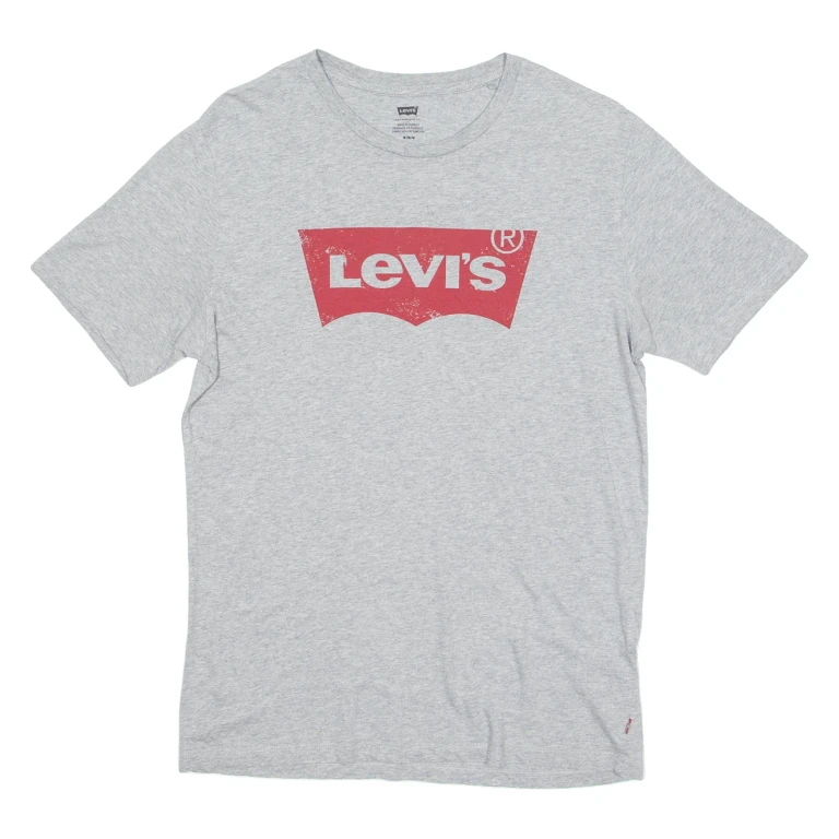 LEVI'S Mens T-Shirt Grey Crew Neck M