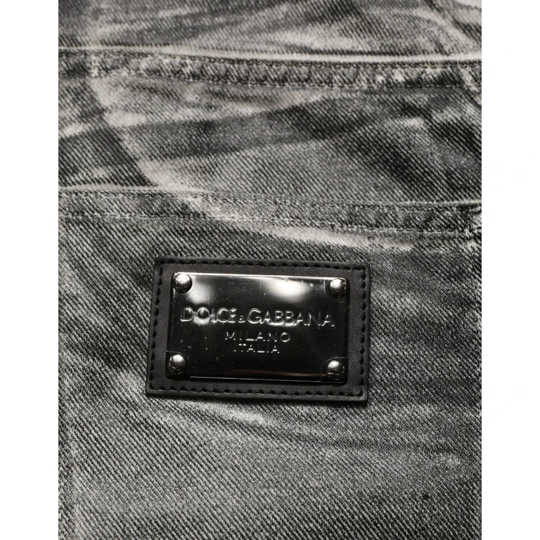 Dolce & Gabbana Grey Washed Mid Waist Straight Denim Jeans Cotton Clothing - Men
