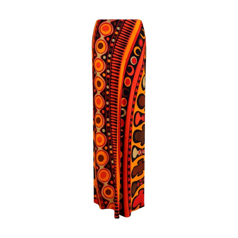 Emilio Pucci Orange Viscose Long Skirt - Women