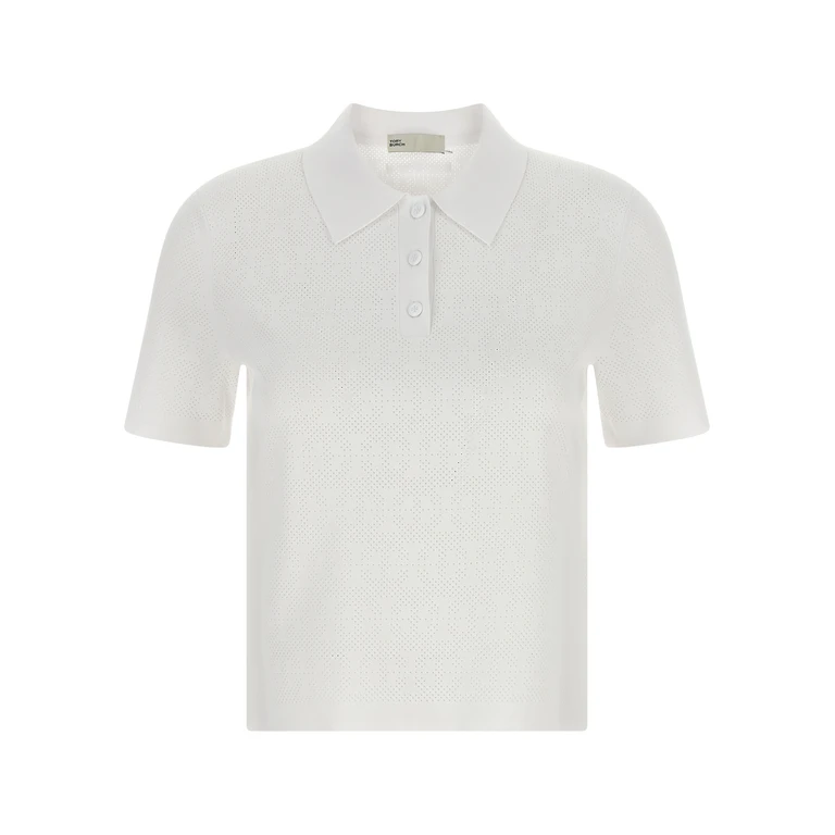 White Viscose Polo Shirt - Women