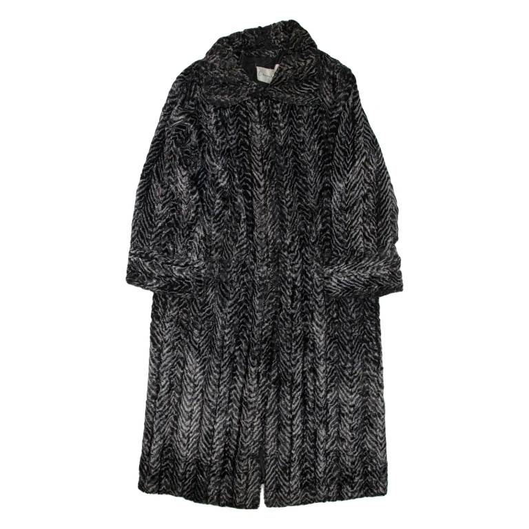C.D.V Womens Coat Black Viscose Chevron XL