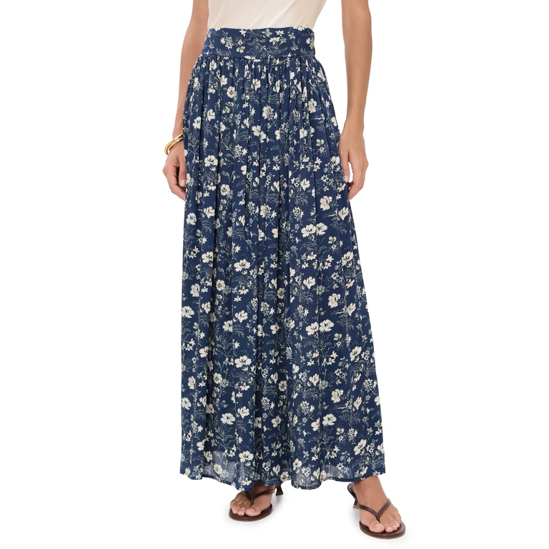 The Amelia Skirt Indigo Chintz Floral XS