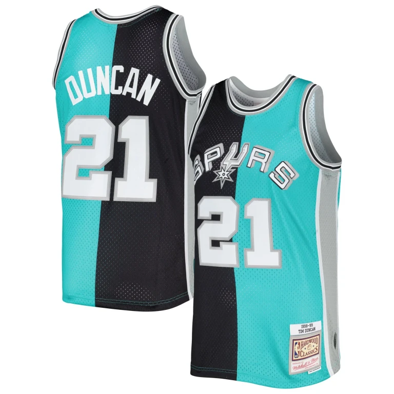 NBA Split Swingman Jersey San Antonio Spurs 1998 Tim Duncan