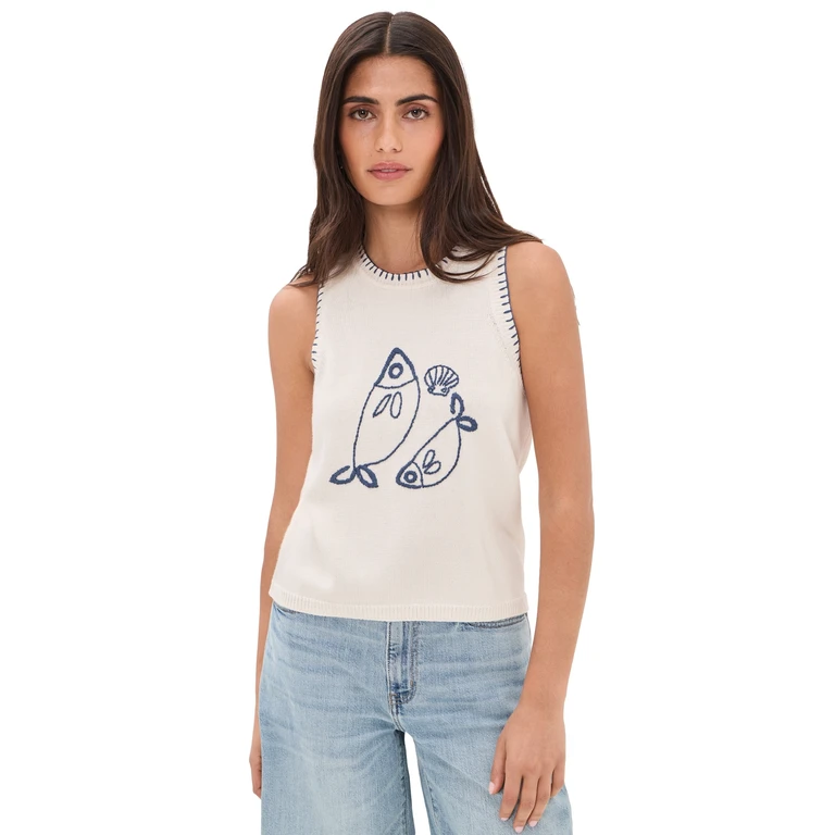 Marine Layer Sweater Fish Tank Antique White S