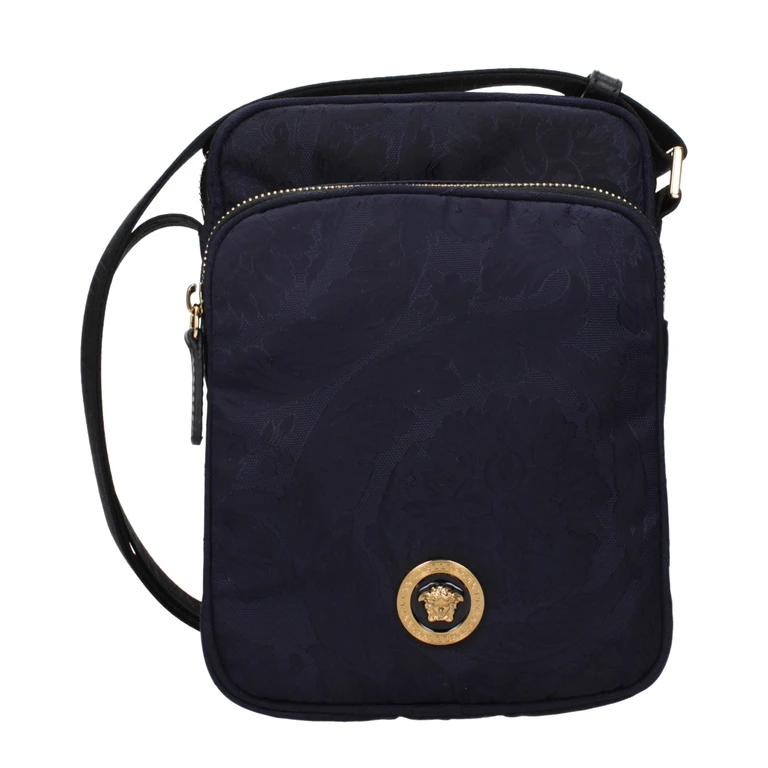 Versace Blue Fabric Crossbody Bag - Men