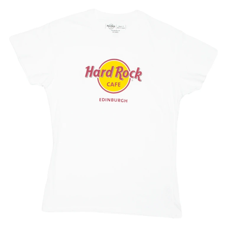 HARD ROCK CAFE Edinburgh Womens T-Shirt White 2XL