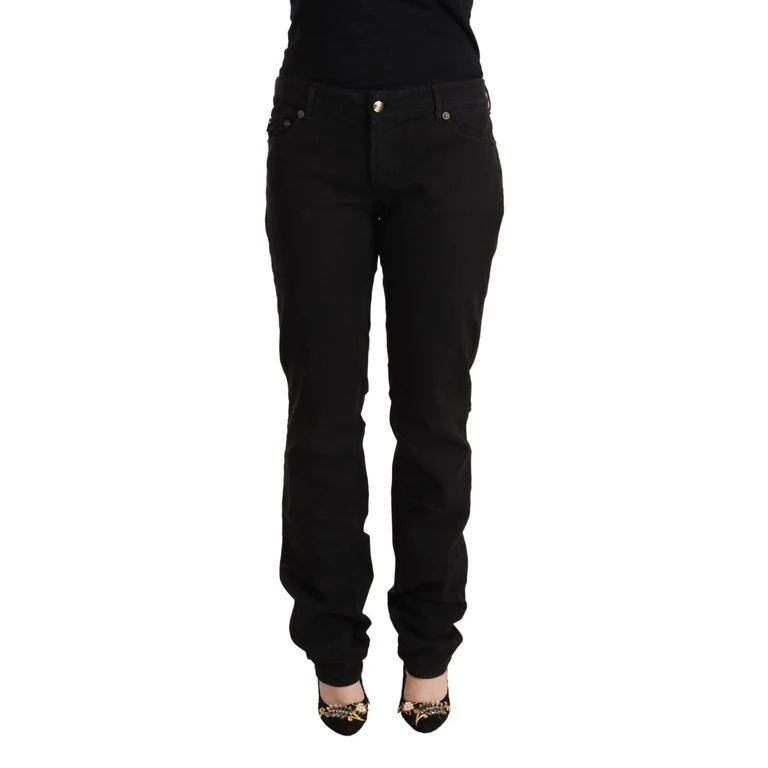 Just Cavalli Black Mid Waist Denim Cotton Skinny Jeans Elastane Clothing - Women