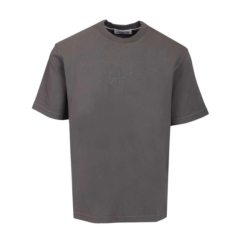 Stone Island Ss T-Shirt Organic Cotton Jersey, Fissato Effect Garment Dyed Blue Capo: Cotone - Men