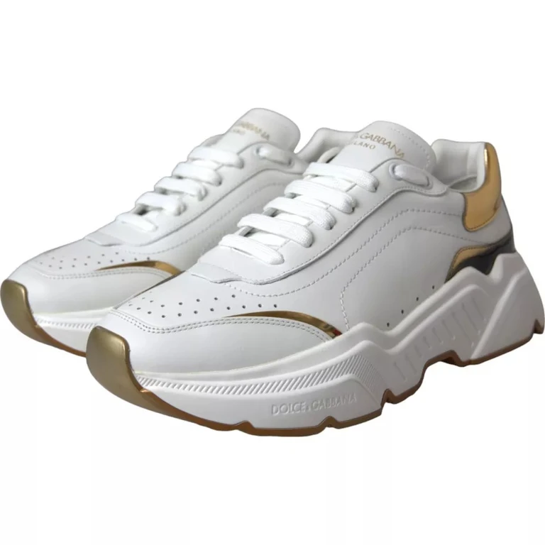 White Gold Daymaster Leather Sneakers Men Shoes Calfskin - Men