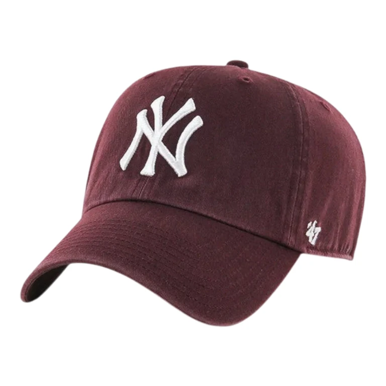 Clean Up New York Yankees Strapback Hat - Dark Maroon Adjustable Cap