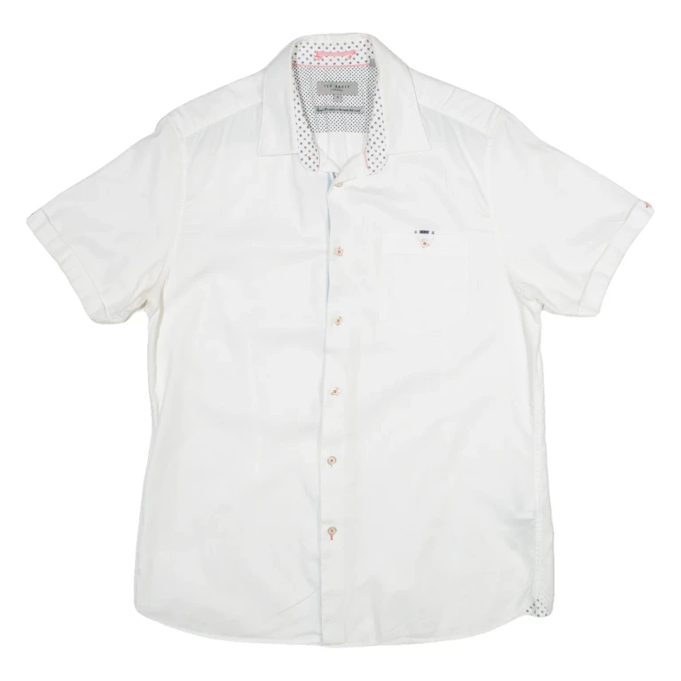 TED BAKER Mens Plain Shirt White M