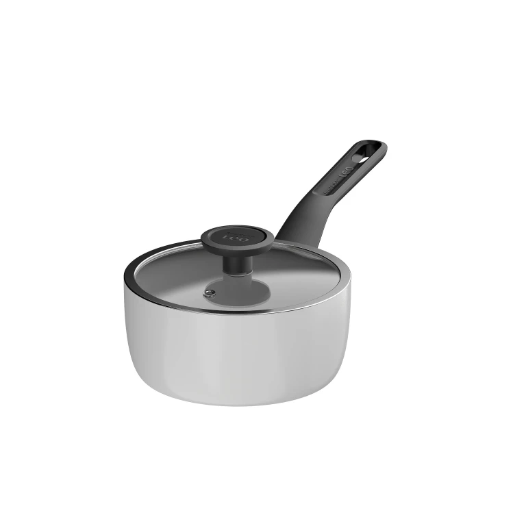 Leo Glints Nonstick Recycled Aluminum Saucepan 7", 2qt. With Glass Lid