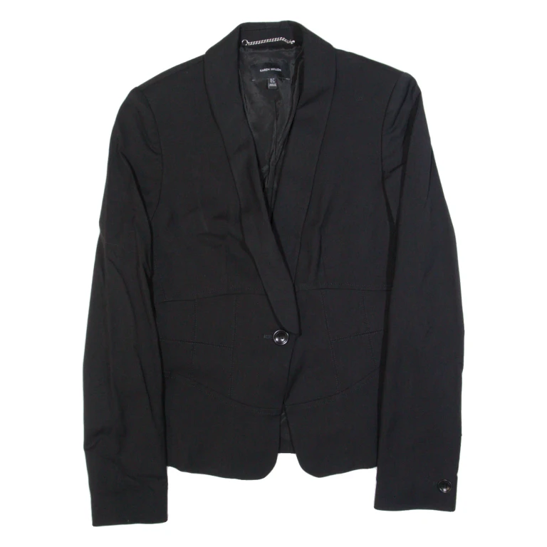 KAREN MILLEN Womens Blazer Jacket Black Wool UK 12