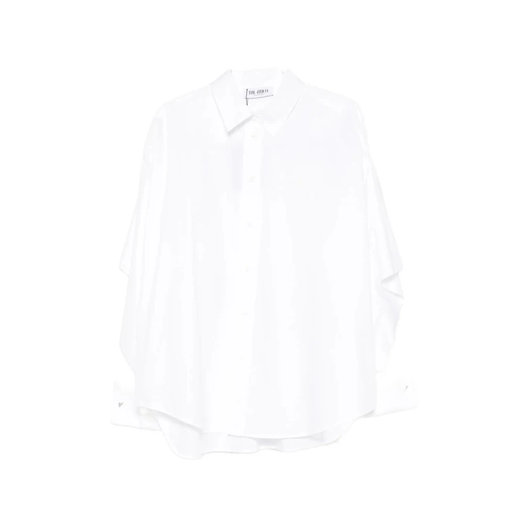 Cape-effect Embroidered-logo Shirt