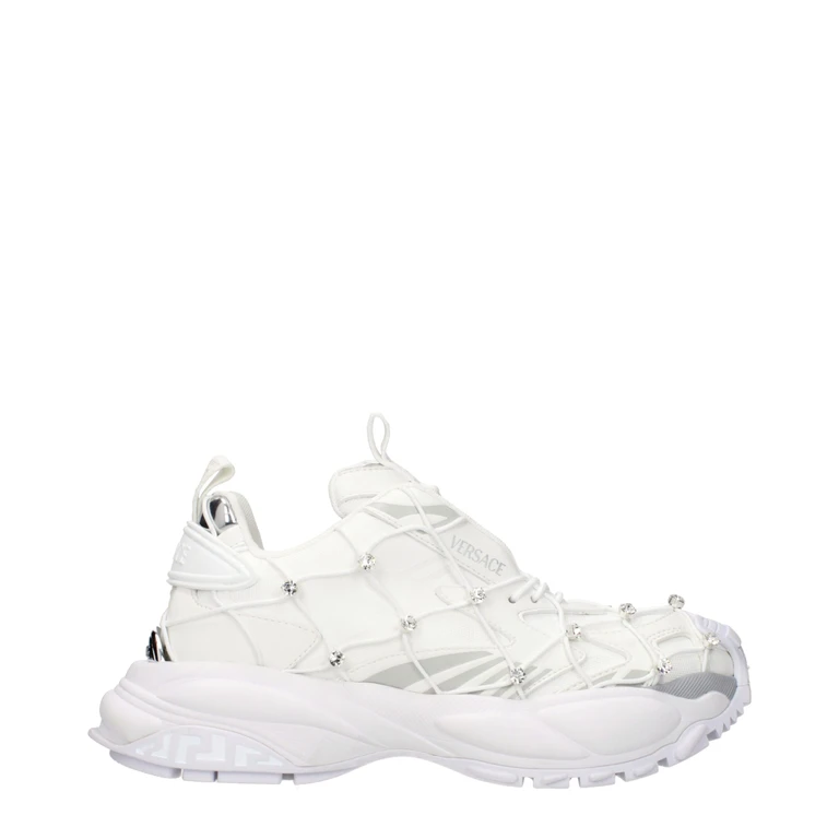 Versace White Fabric Sneakers - Women