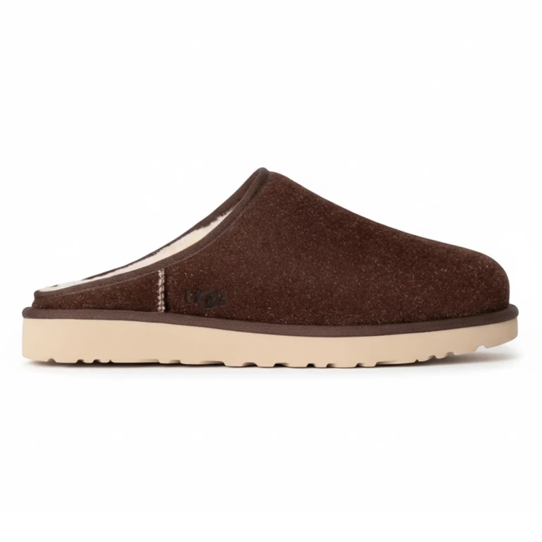 Men's Classic Slip-On Shaggy Suede Slipper 'Burnt Cedar' Slippers