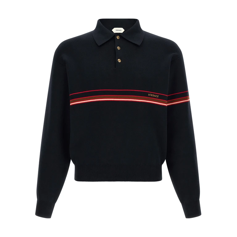 Blue Cotton Polo Shirt - Men