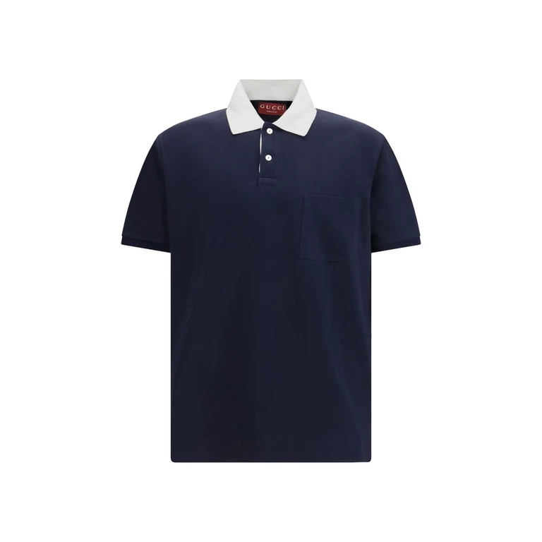 Gucci Blue Cotton Polo Shirt - Men