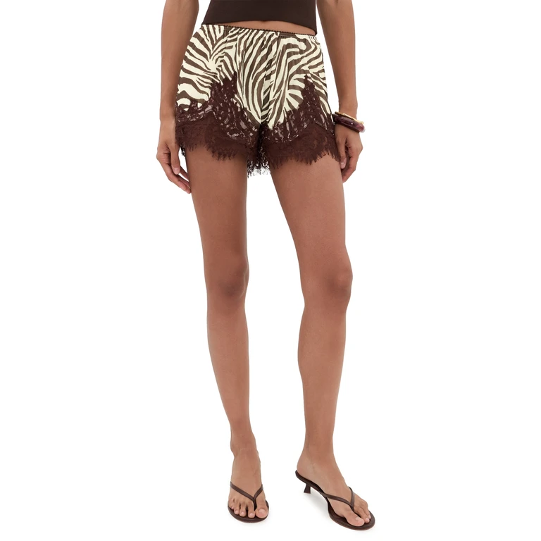 Bailey Rose Zebra Shorts Cream/Brown S