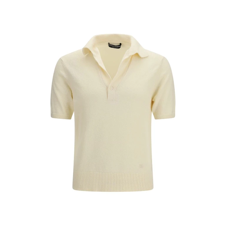 Beige Cotton Polo Shirt - Men