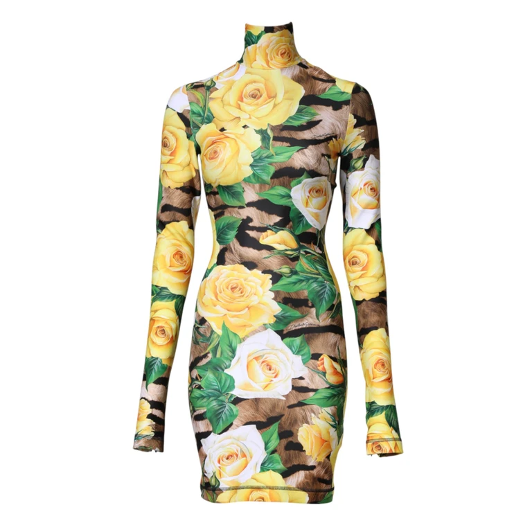 Dolce & Gabbana Multicolor Floral Print Sheath Mini Dress 07+pl - Women