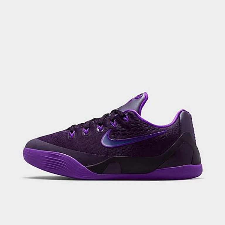 Big Kids Kobe 9 Low EM Basketball Shoes in Purple Dynasty/Sanded Purple/Fierce Purple Size: 3.5
