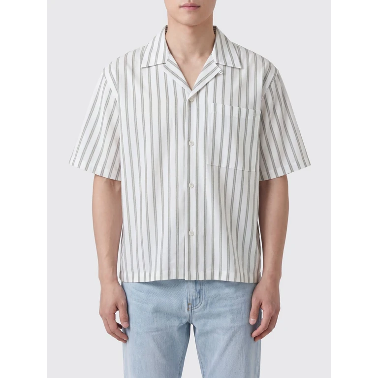 Shirt Men color White (UDSH6B321E2GREENSTRIPE)