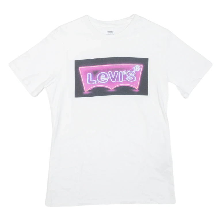 LEVI'S Mens T-Shirt White Crew Neck S