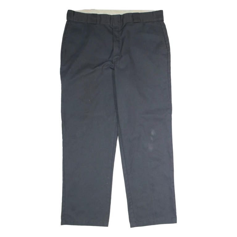 DICKIES Workwear Mens Trousers Grey Regular Straight W38 L30