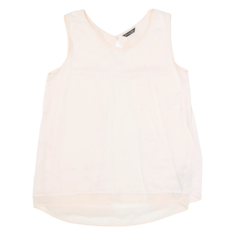 MASSIMO DUTTI Womens Vest Pink Sleeveless Linen M