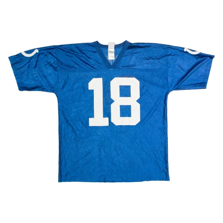 NFL Indianapolis Colts Home #18 Manning Mens Jersey Blue USA V-Neck XL