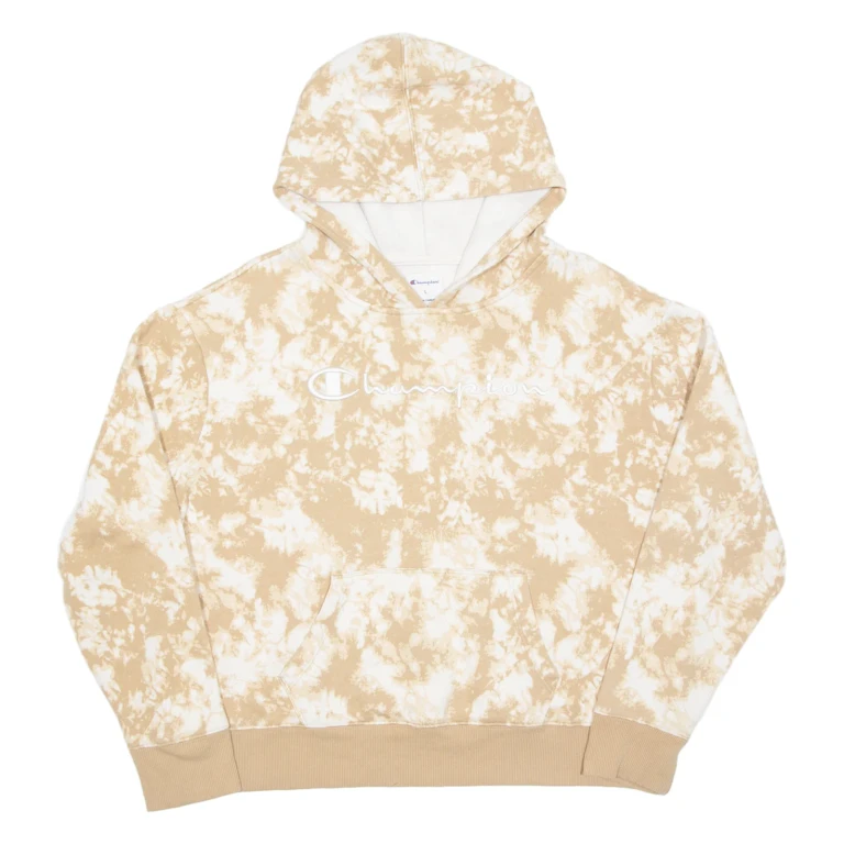 CHAMPION Cropped Womens Beige Hoodie L