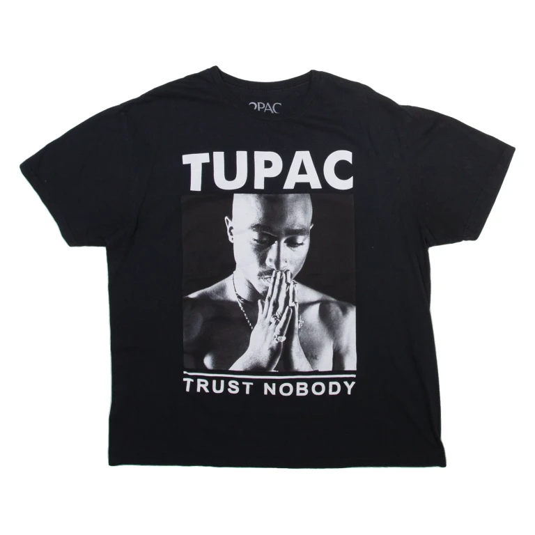 TUPAC Mens Band T-Shirt Black XL