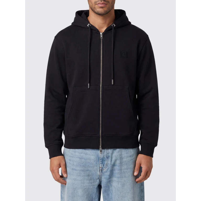 Contrast-Logo Cotton Zip-Up Hoodie (W261TS47741B)
