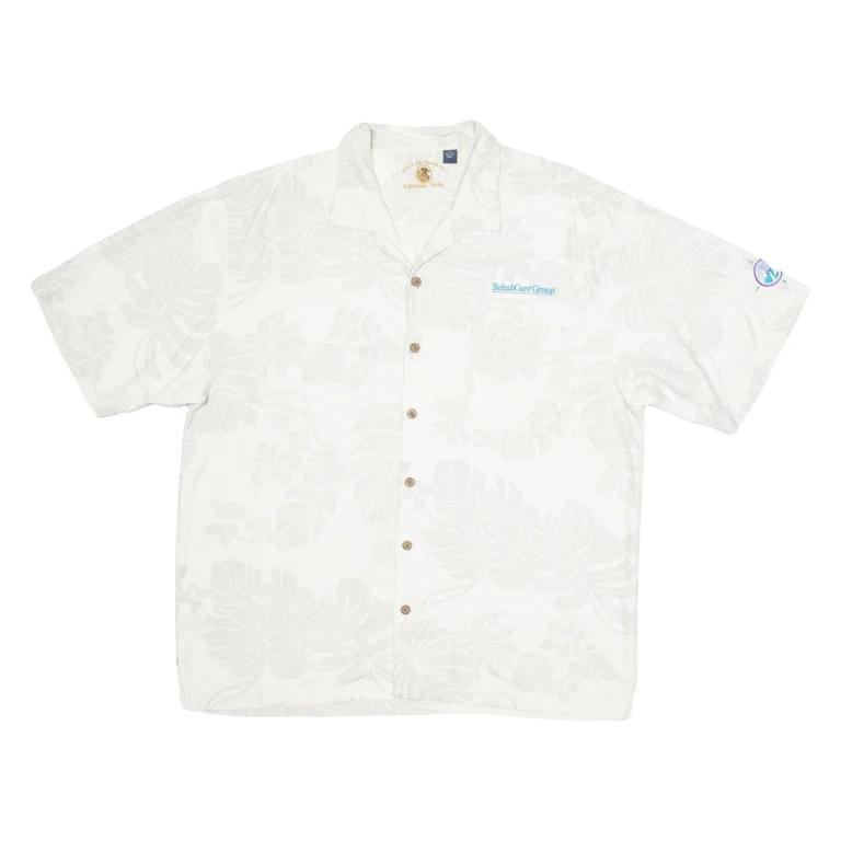 EAGLE DRY GOODS Rehab Care Group Mens Worker Shirt Beige Silk Floral XL