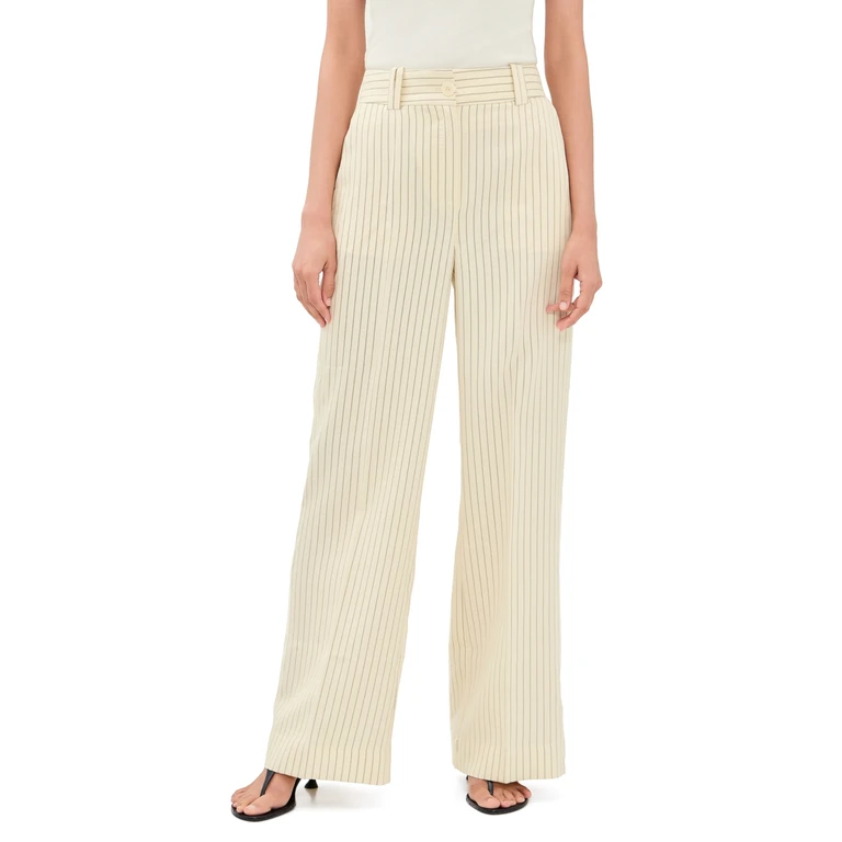 Favorite Daughter The Fine Line Pants Cream Pinstripe 14
