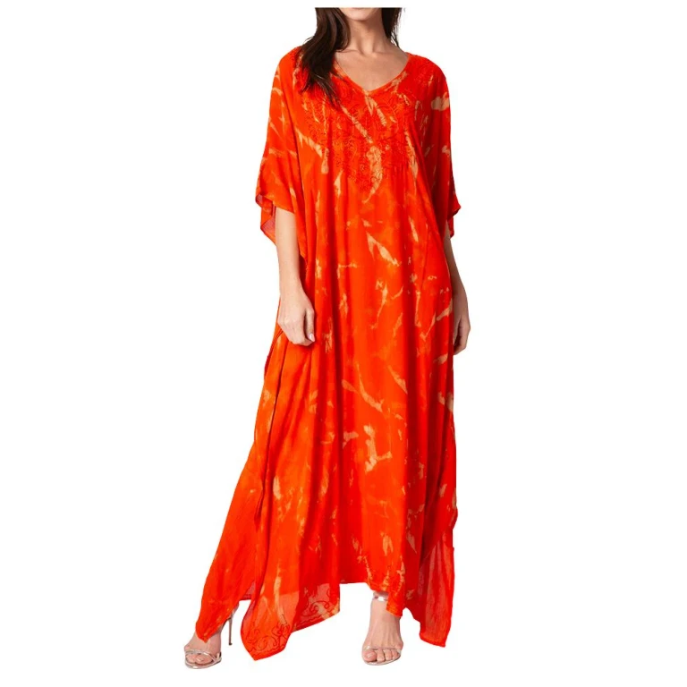 Sakkas Catia Women's Boho-Style Long Maxi Caftan for Lounging and Casual Wear