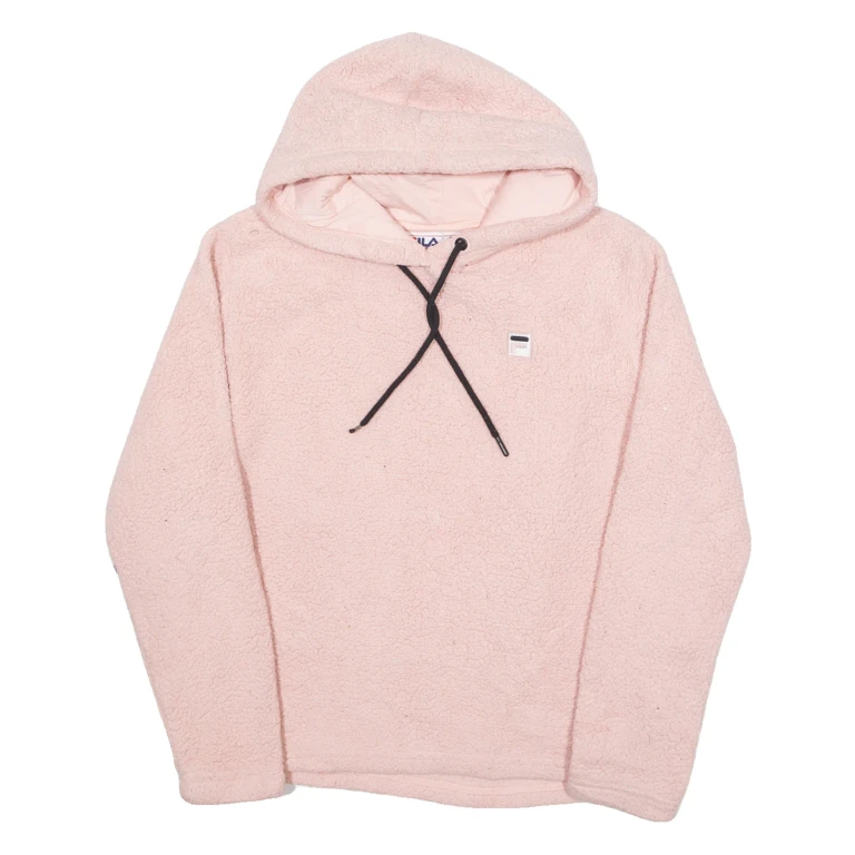 FILA Teddy Fleece Womens Pink Hoodie L