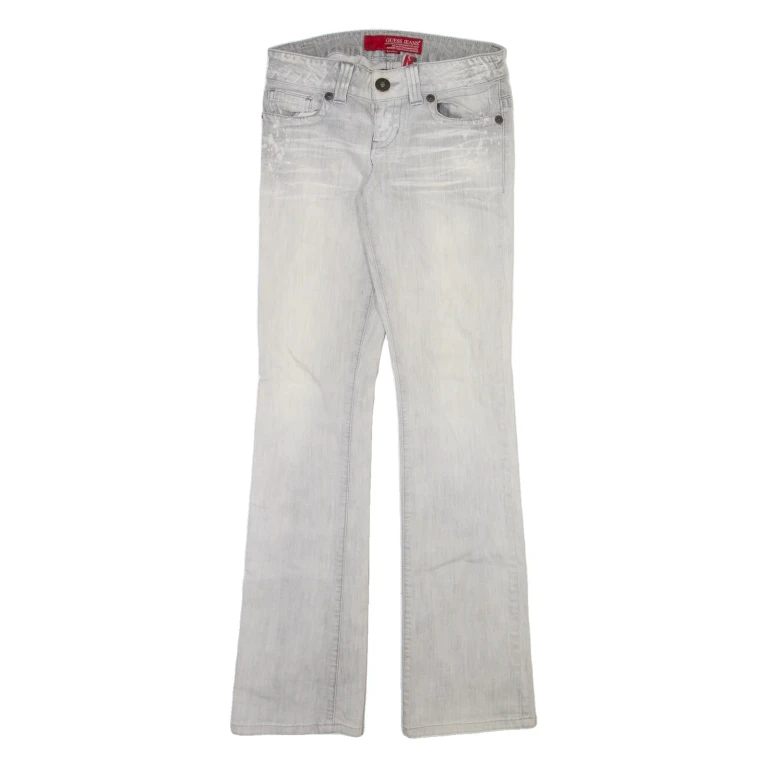 GUESS JEANS Womens Jeans Grey Regular Bootcut Stone Wash W27 L33