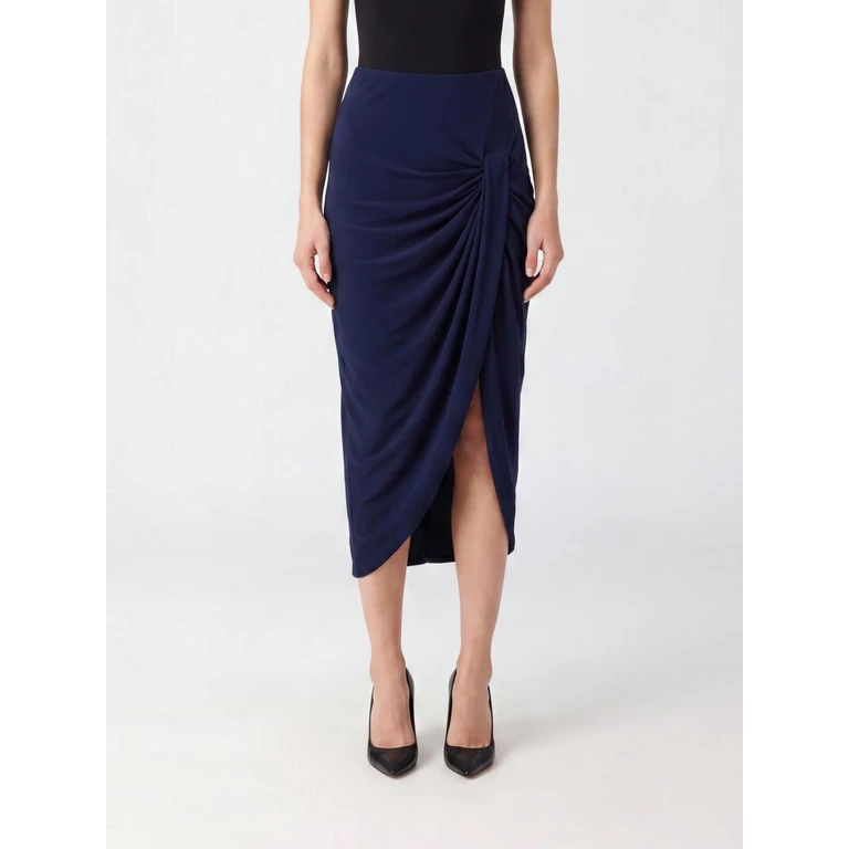 Asymmetric Draped Mini Skirt in Viscose with a High Waist (6301893GU3014101)