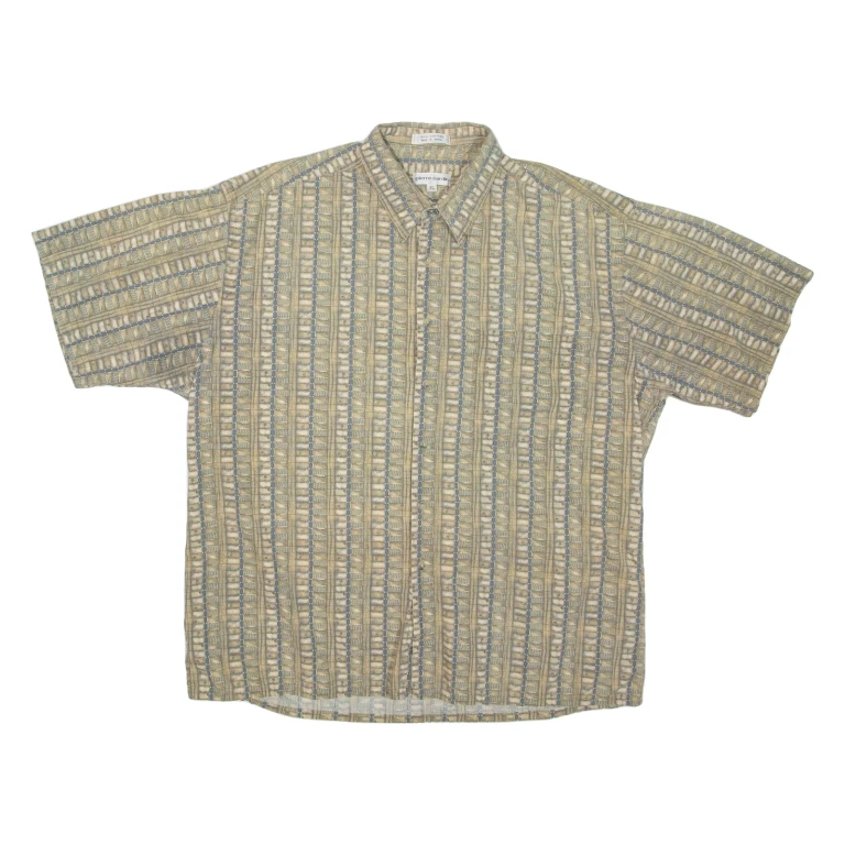 PIERRE CARDIN Mens Shirt Green Striped XL