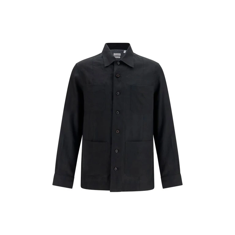 Brunello Cucinelli Black Linen Denim Jacket Clothing - Men