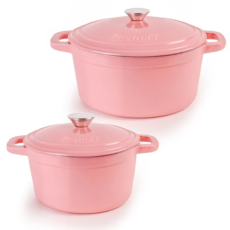 Neo 4pc Cast Iron Cookware Set, 3qt. & 7qt., Pink
