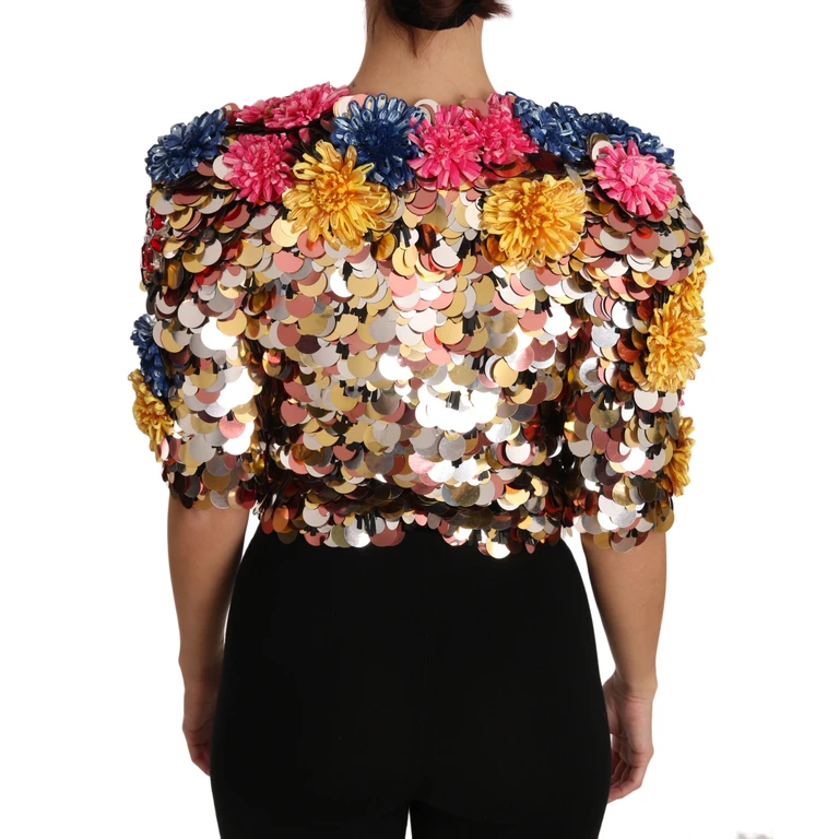 Dolce & Gabbana Crystal Sequined Floral Jacket Coat Clothing - Women